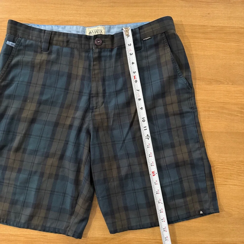 Matix Plaid Shorts Men's Size 36 Blue‎ Brown Casual Outdoor Summer